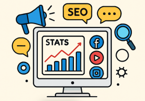 Cartoon Depiction of Digital Marketing